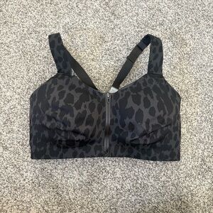 Black Leopard Print Women's Bra